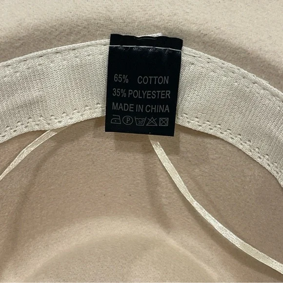 Ivory Western Hat with Silver Concho Band,Polyester Cotton blend, adjustable - Picture 10 of 14